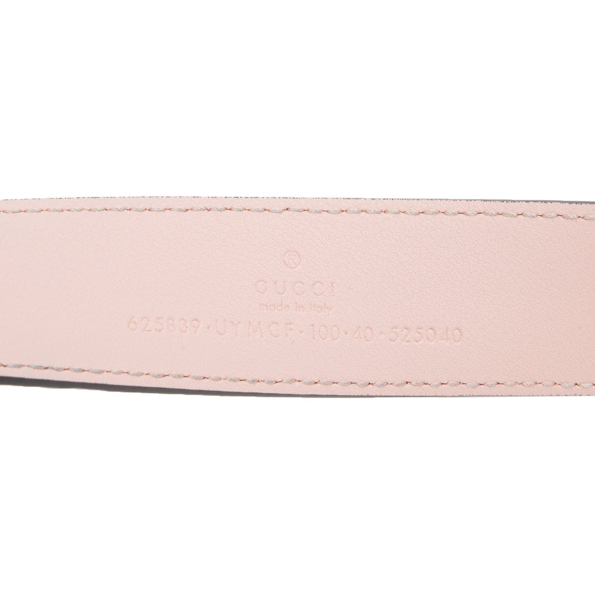 Gucci Pink Stripe GG Supreme GG Marmont Thin Belt, 100 40