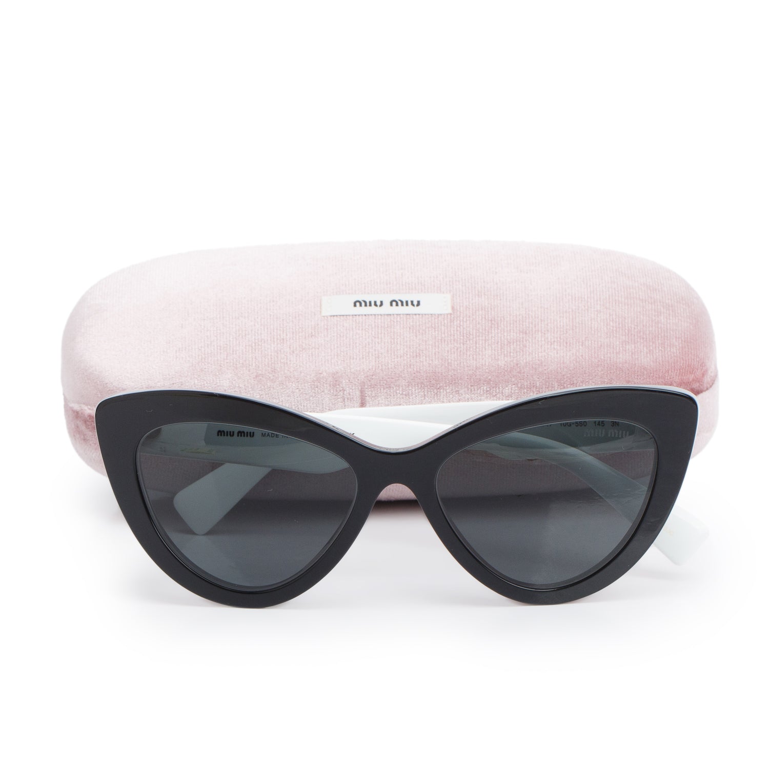 Miu Miu SMU 04Y Black Acetate Cat Eye Sunglasses w/ Case