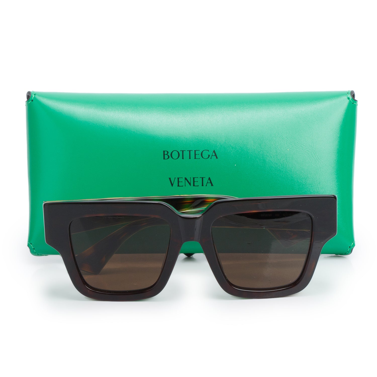 Bottega Veneta BV1276S Brown Havana Acetate Square Sunglasses w/ Case