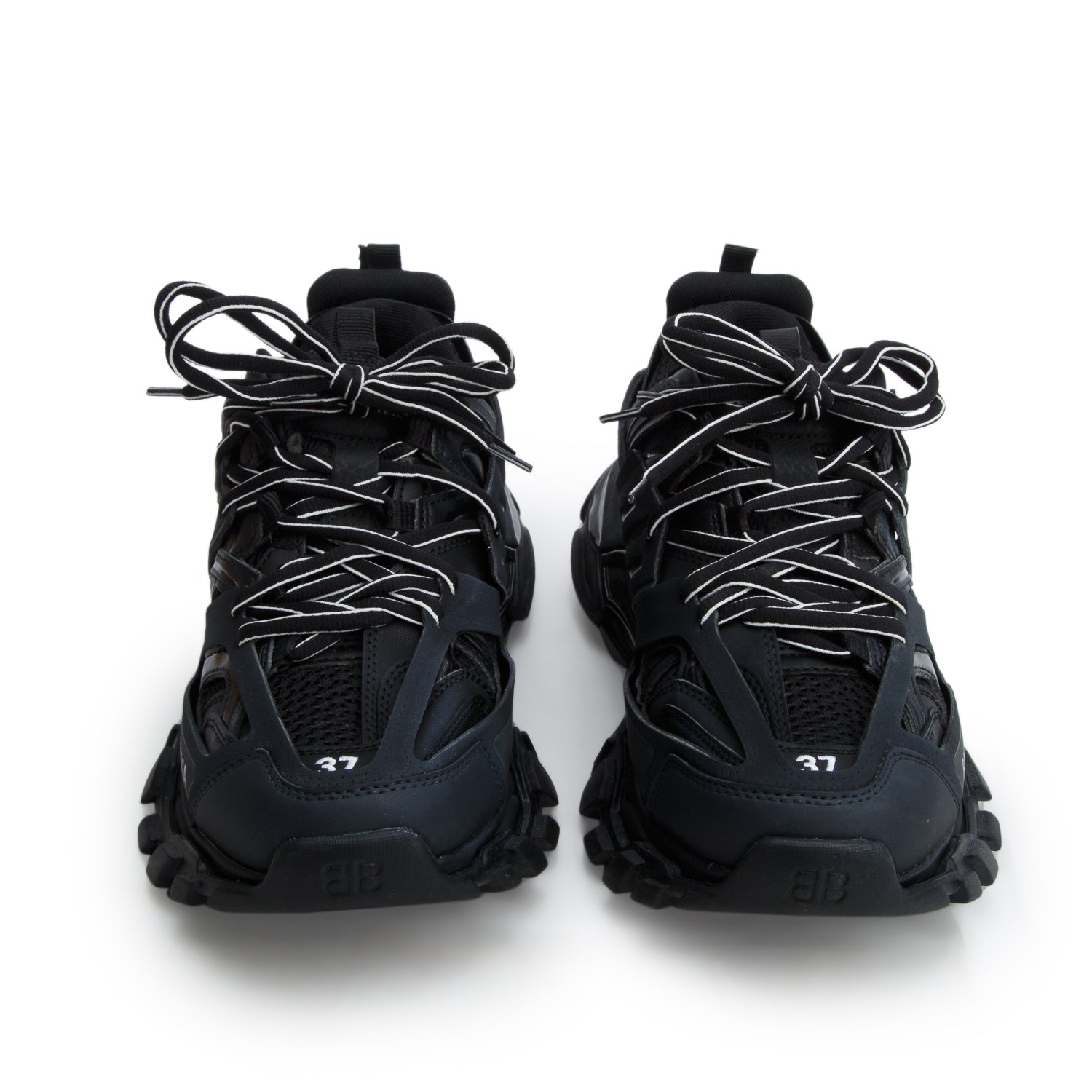 Balenciaga 2026 Black Mesh Rubber Track Sneakers, Size 37 w/ Box & Receipt