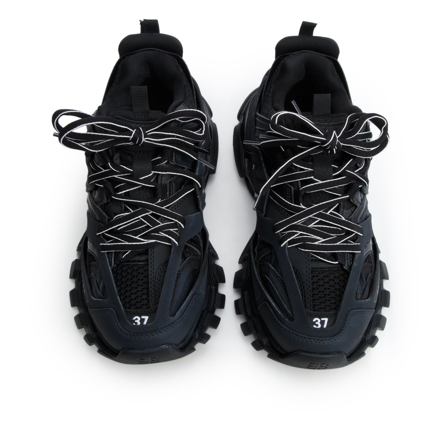 Balenciaga 2026 Black Mesh Rubber Track Sneakers, Size 37 w/ Box & Receipt