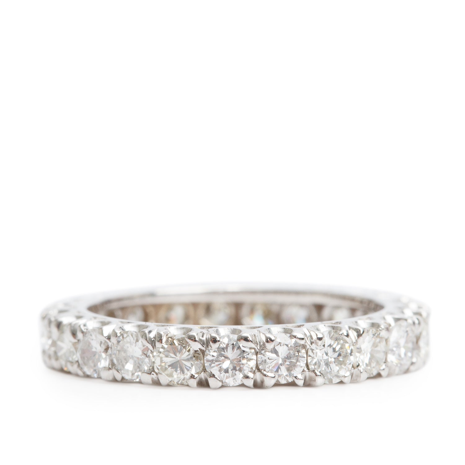 14k White Gold 2.30 tcw. Diamond Eternity Wedding Band Ring, Size 6