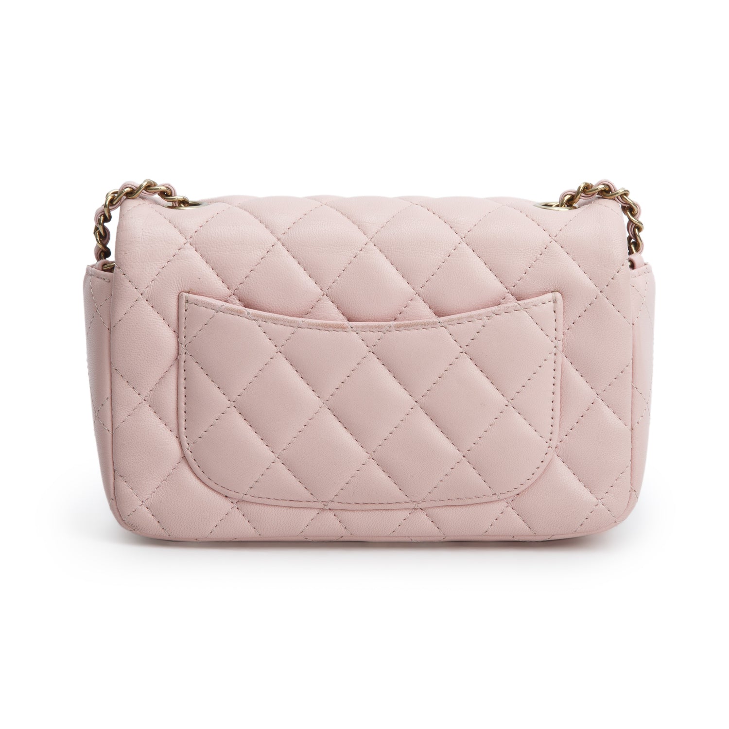 Chanel 2024 Pink Lambskin Quilted Leather Mini Rectangular Flap Bag w/ Box & Receipt