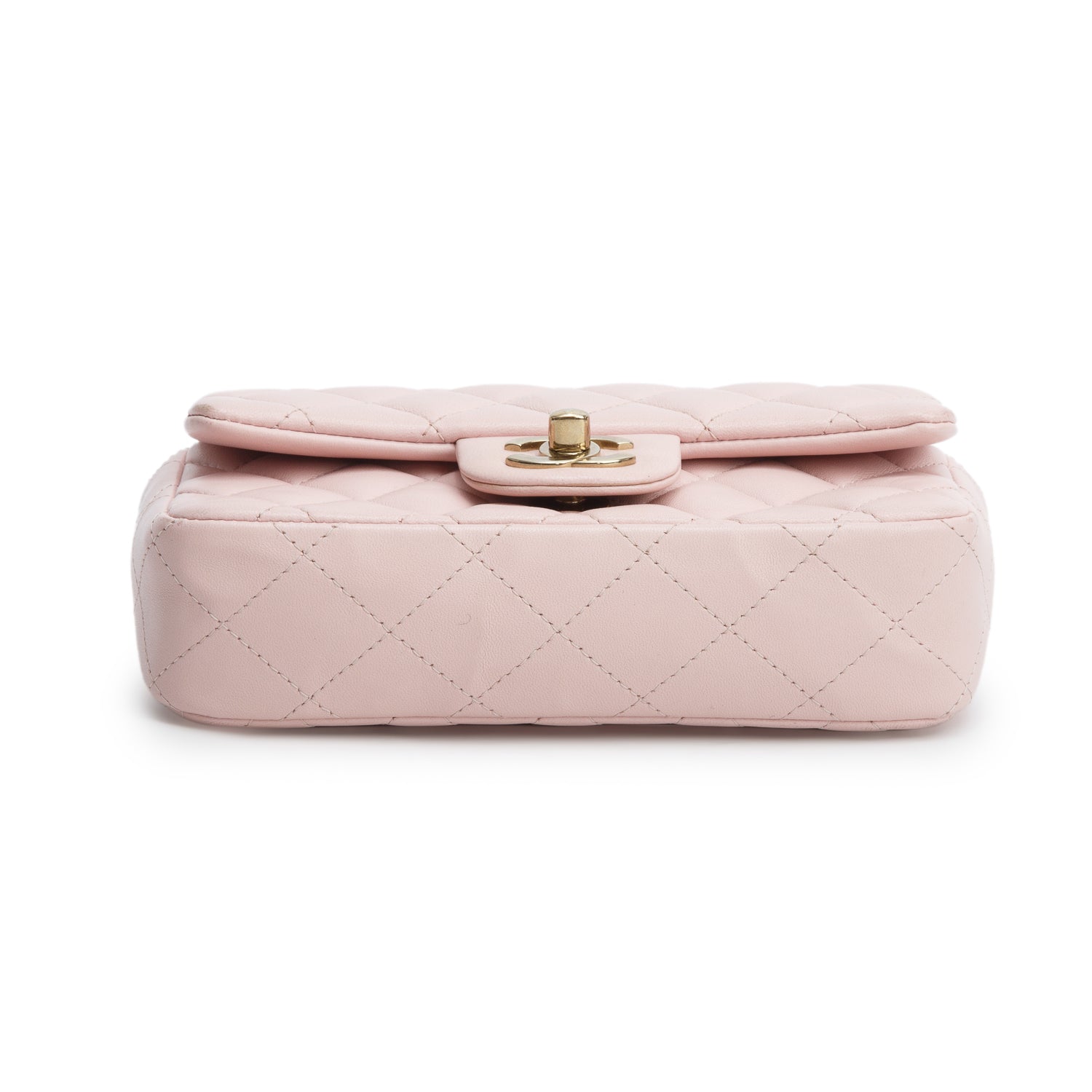 Chanel 2024 Pink Lambskin Quilted Leather Mini Rectangular Flap Bag w/ Box & Receipt