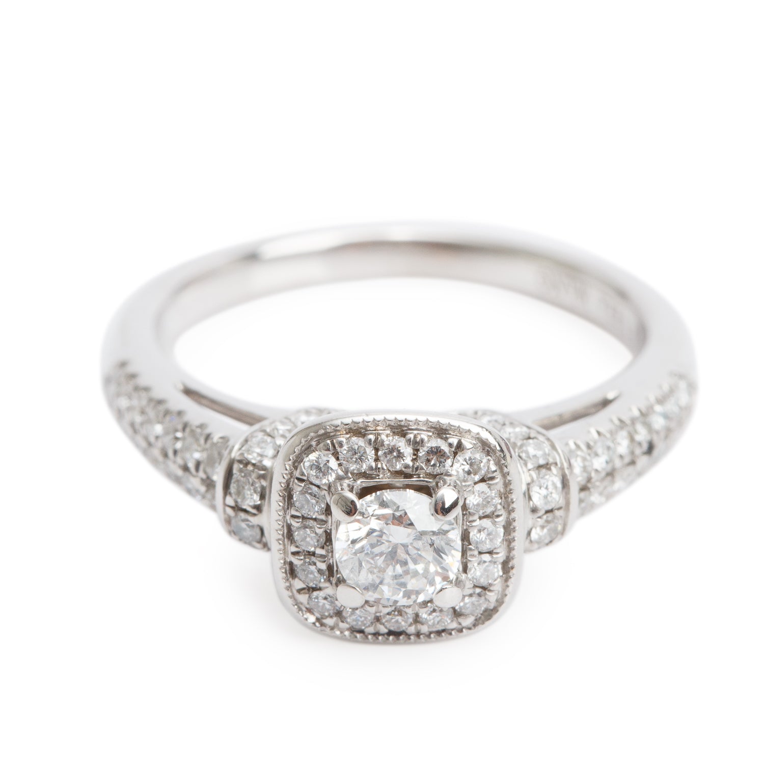 Vera Wang 14k White Gold Love Diamond Engagement Ring, Size 6.5