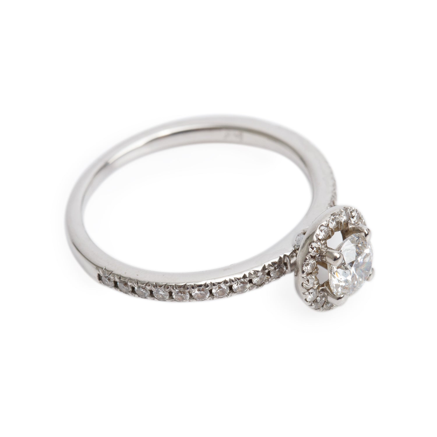 Michael Hill 14k White Gold 0.79 tcw. Halo Design Diamond Engagement Ring, Size 6 w/ Box & Certificate