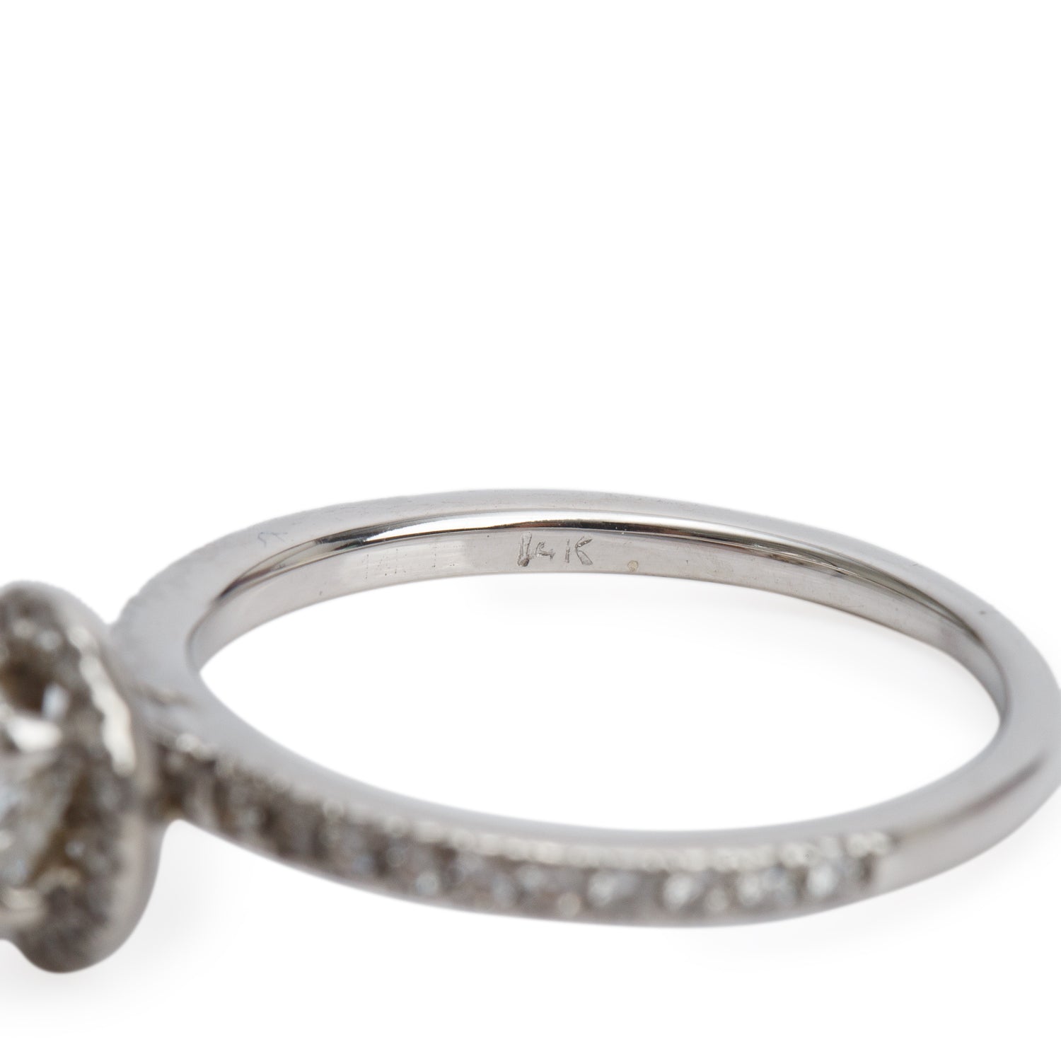 Michael Hill 14k White Gold 0.79 tcw. Halo Design Diamond Engagement Ring, Size 6 w/ Box & Certificate