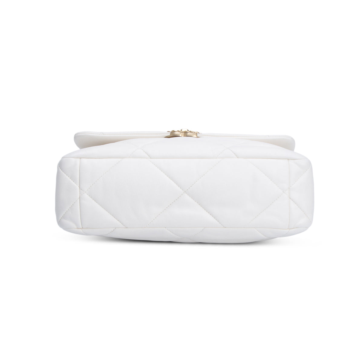 Chanel 2020 White Lambskin Leather Medium 19 Flap Bag w/ Authenticity Card