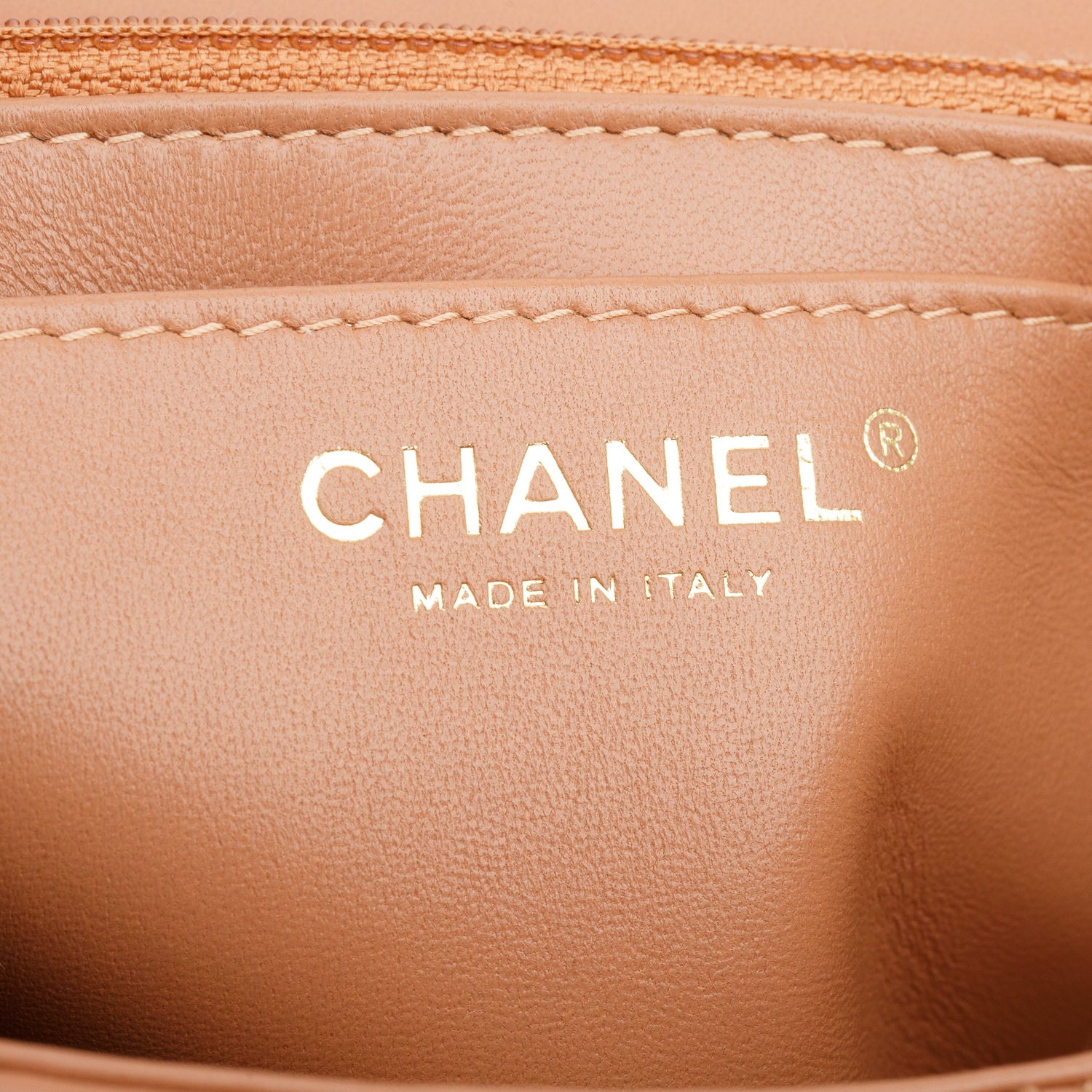 Chanel Brown Lambskin Quilted Leather Mini Rectangular Flap Bag w/ Box