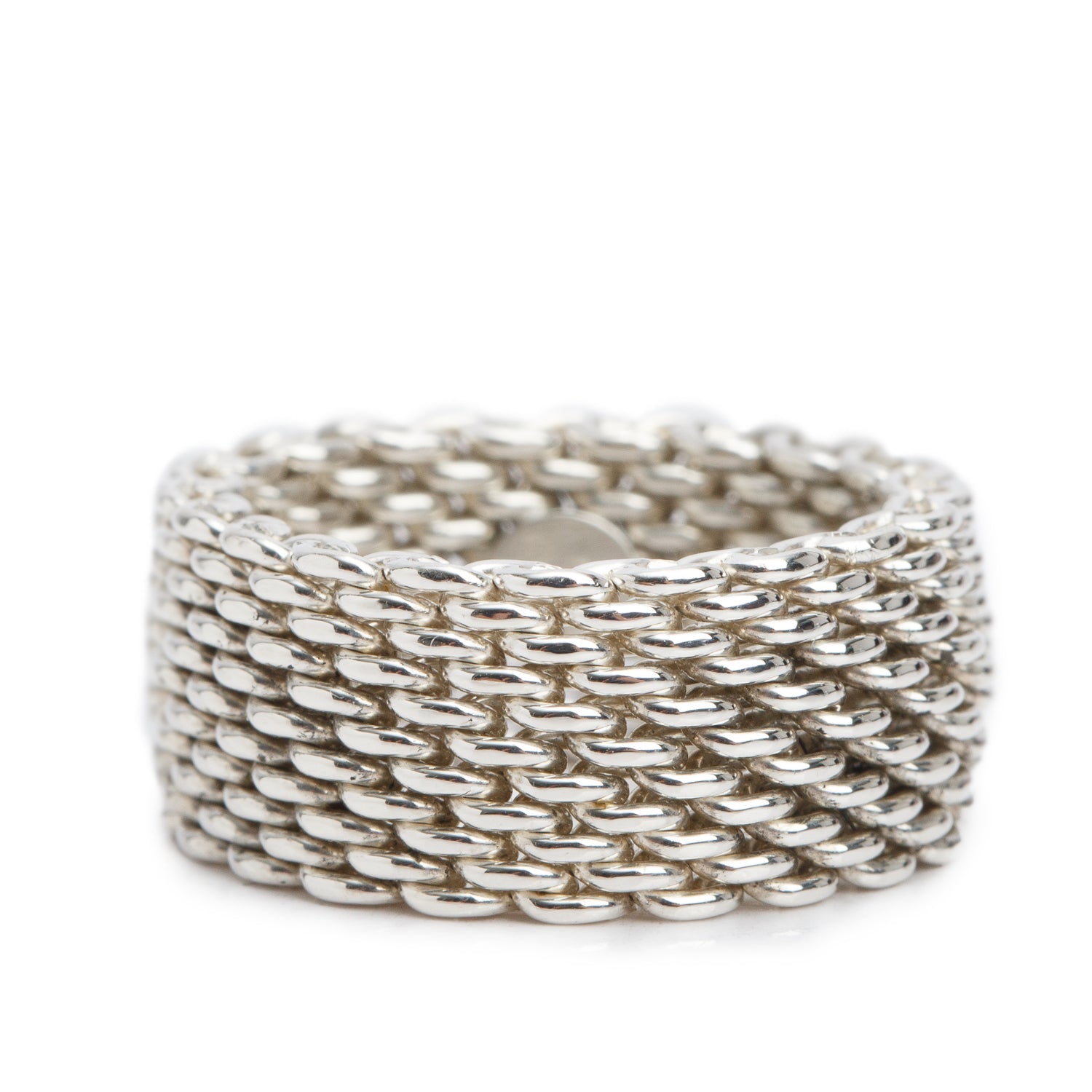 Tiffany & Co. Sterling Silver Somerset Mesh Ring, Size 8.5