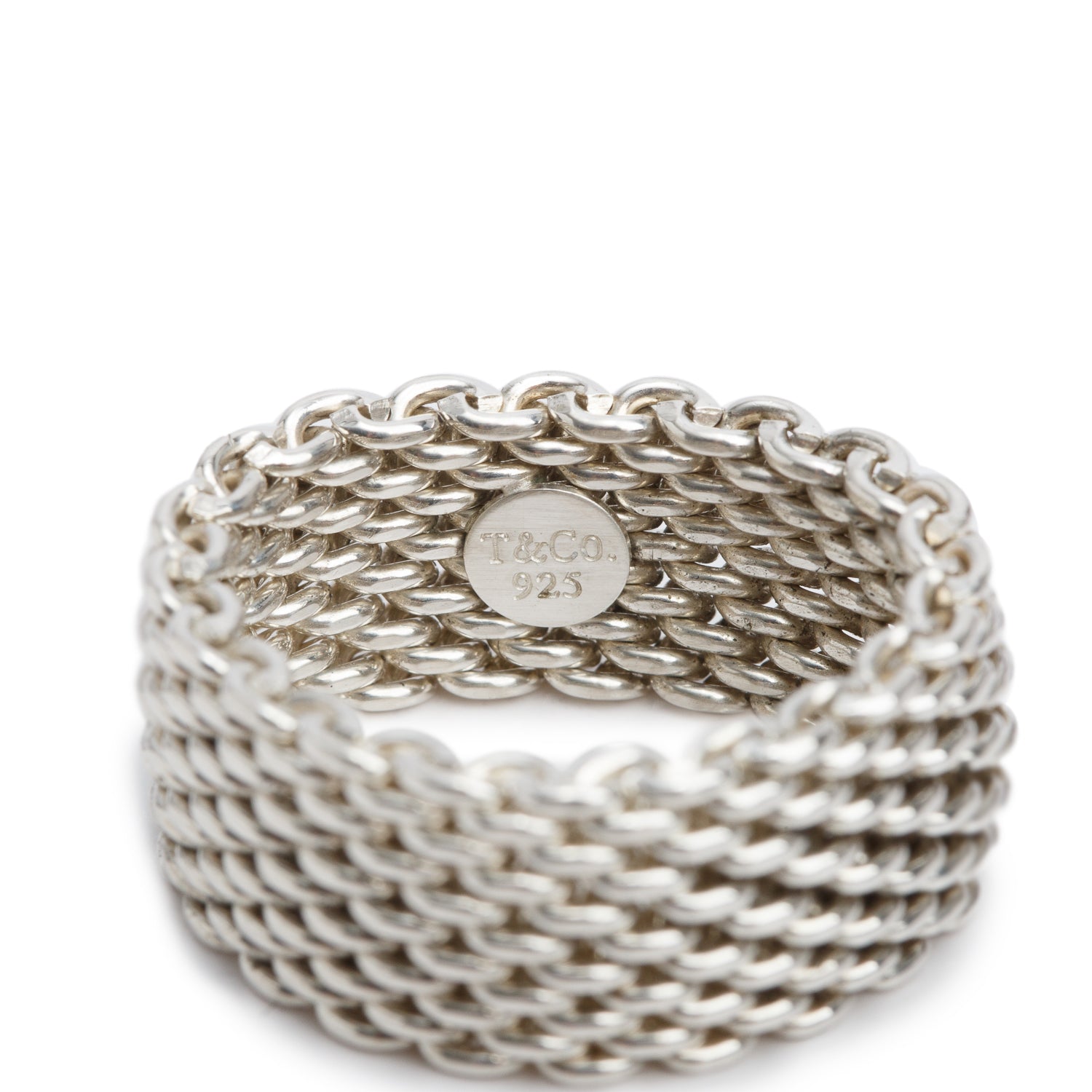 Tiffany & Co. Sterling Silver Somerset Mesh Ring, Size 8.5