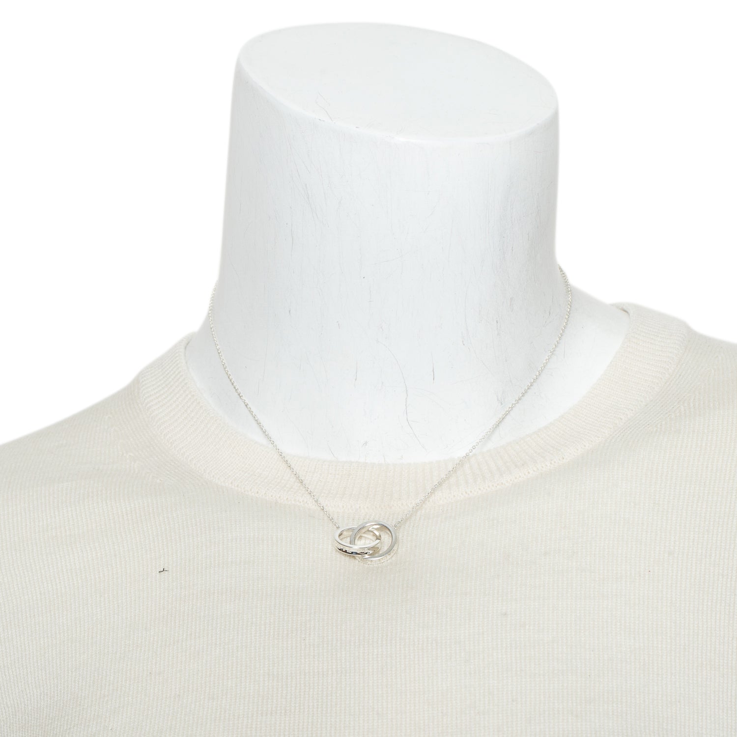 Tiffany & Co. Sterling Silver Small 1837 Interlocking Circles Pendant Necklace