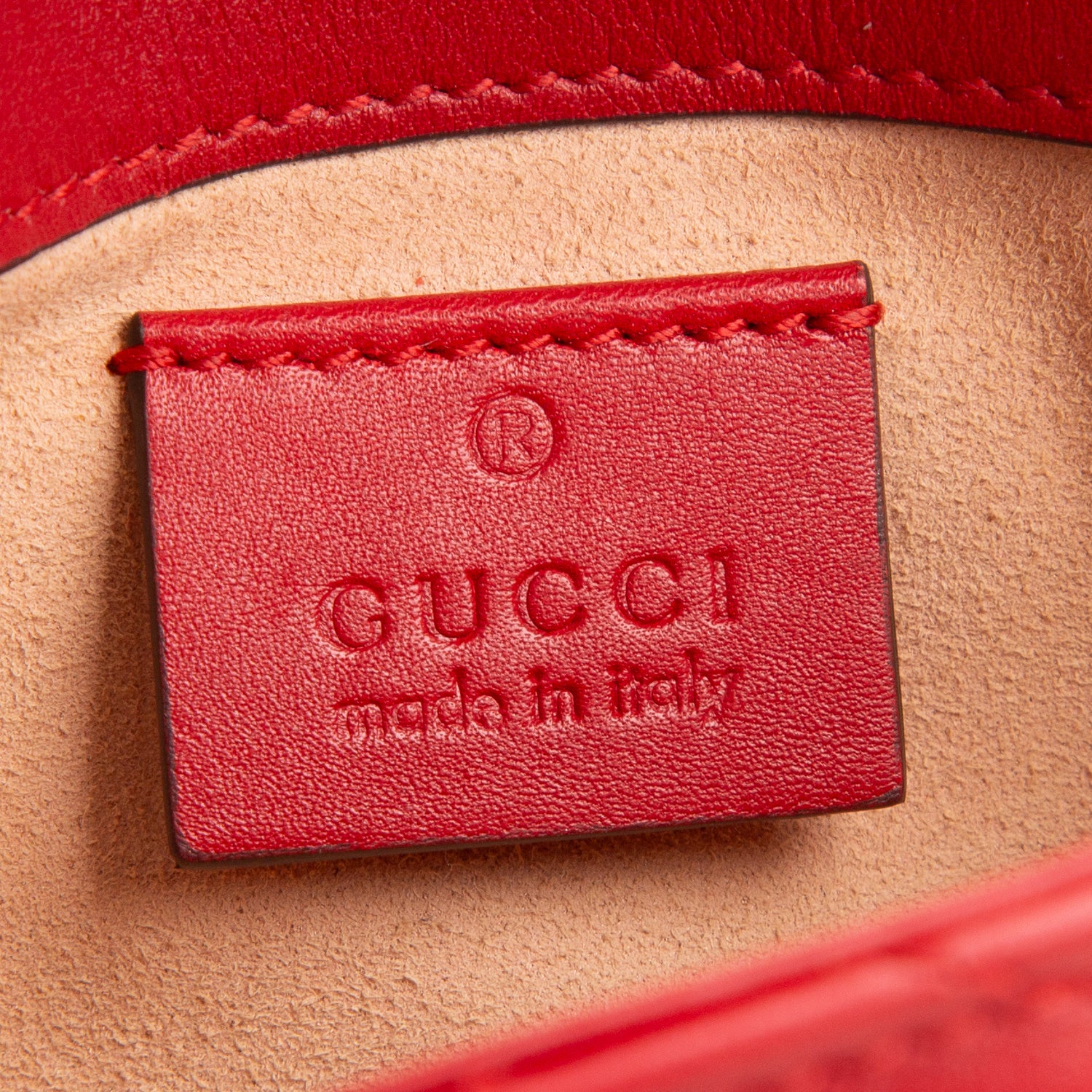 Gucci Red GG Marmont Matelasse Leather Super Mini Bag w/ Box