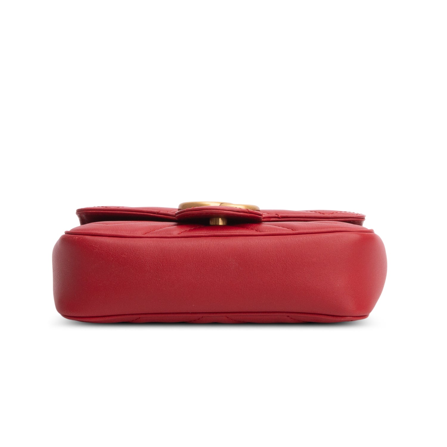 Gucci Red GG Marmont Matelasse Leather Super Mini Bag w/ Box