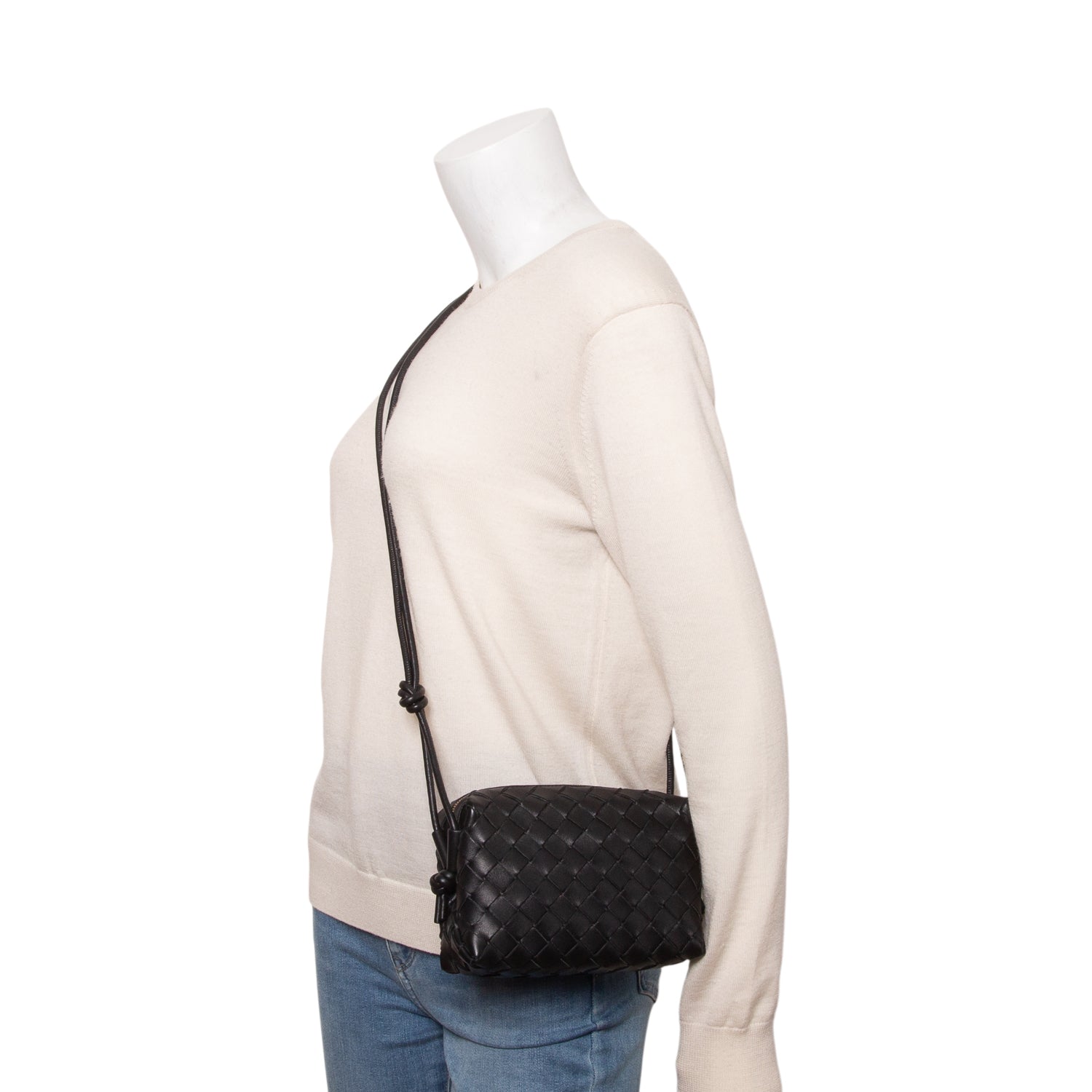 Bottega Veneta Black Nappa Intrecciato Mini Loop Camera Bag