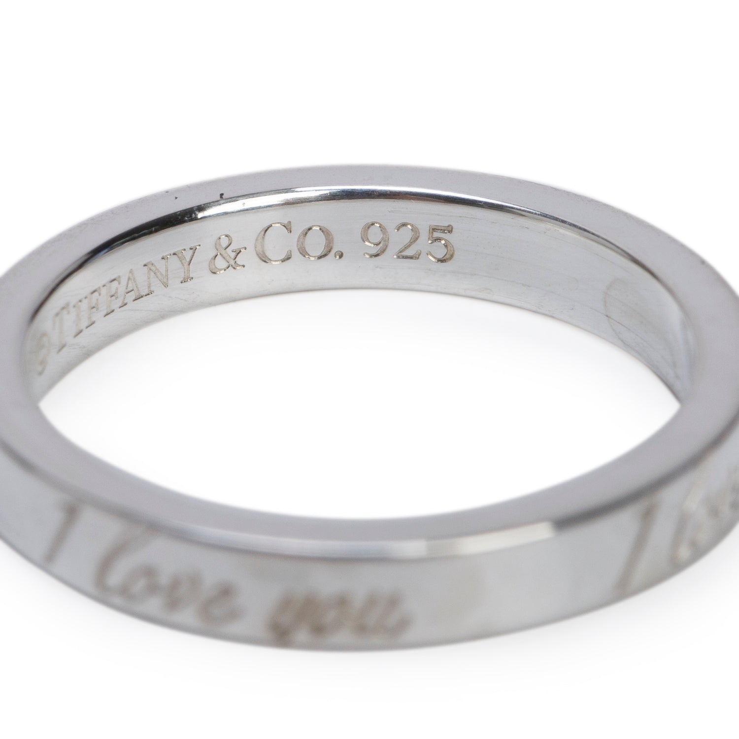 Tiffany & Co. Sterling Silver Notes "I Love You" Ring, Size 4.75