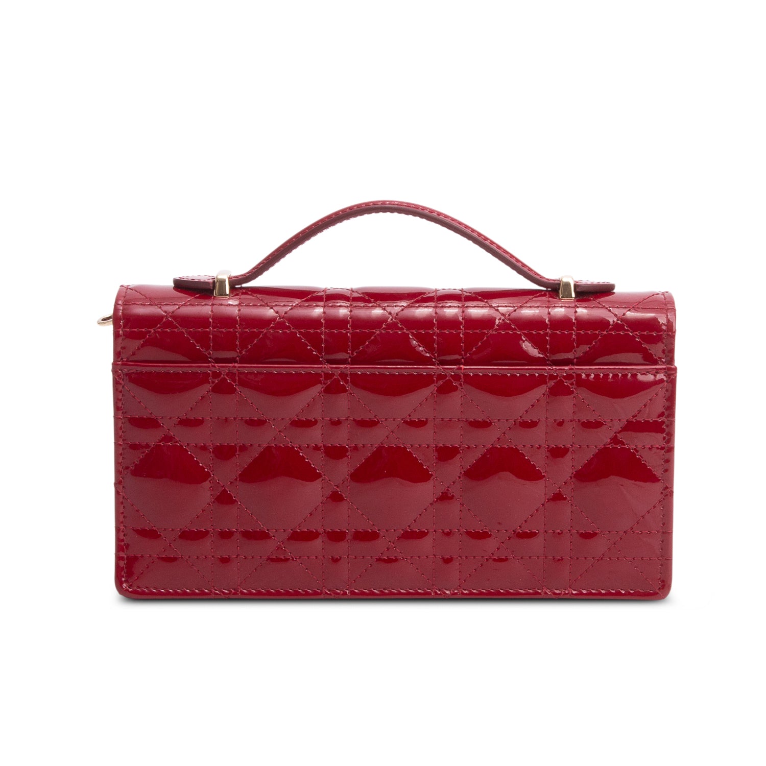 Christian Dior 2025 Red Patent Leather Cannage Mini My Dior Bag w/ Box & Chain