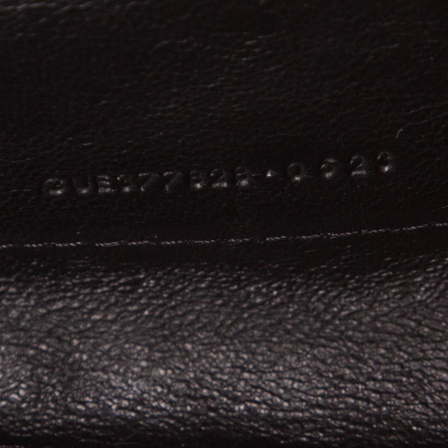 Saint Laurent 2023 Black Grain De Poudre Chevron Cassandre Envelope Chain Wallet w/ Box