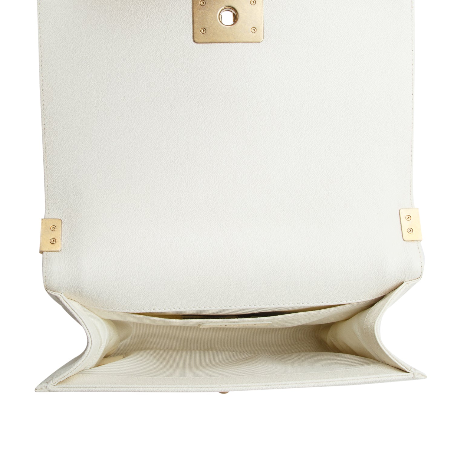 Chanel Cream Caviar Quilted Medium Boy Flap Bag w/ Authenticity Card