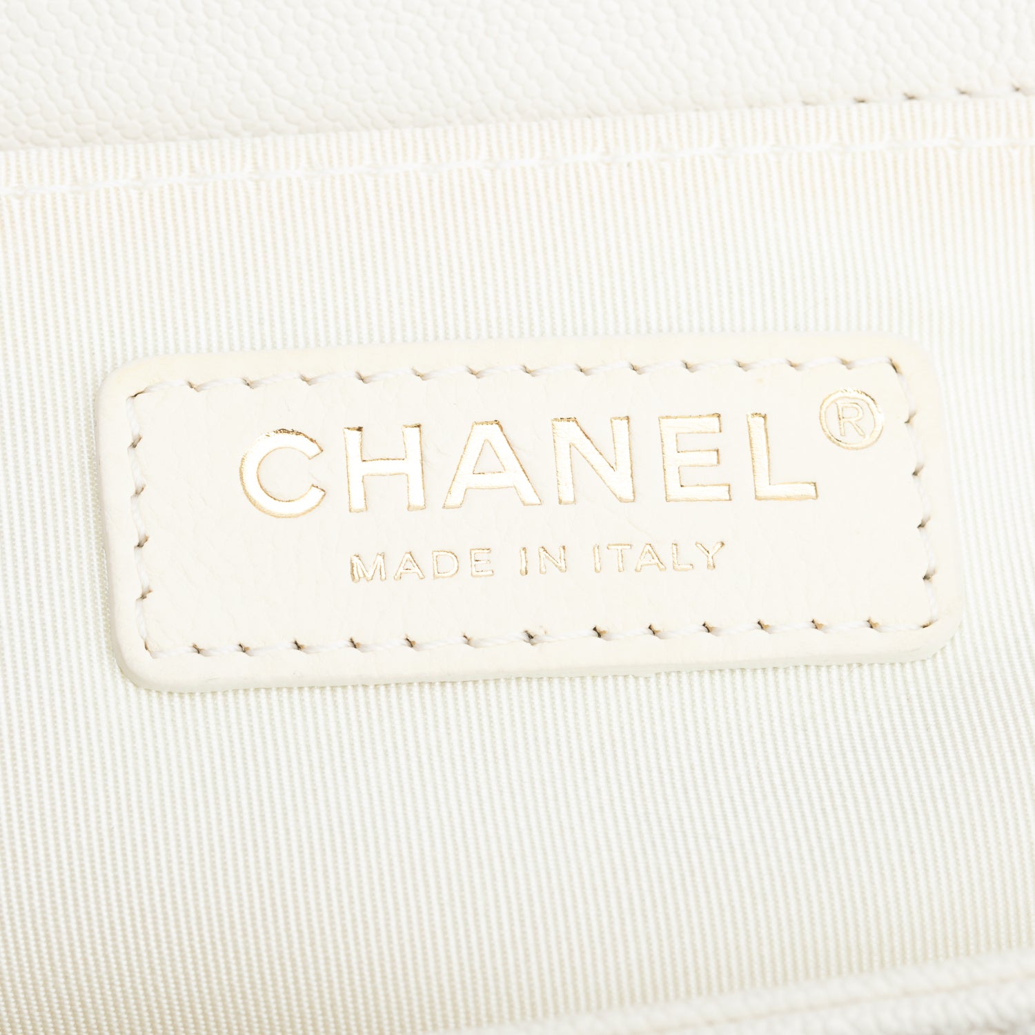 Chanel Cream Caviar Quilted Medium Boy Flap Bag w/ Authenticity Card