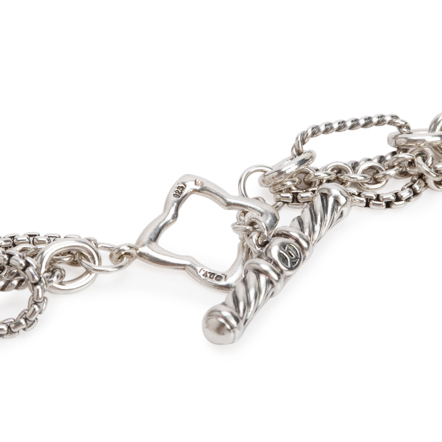 David Yurman Sterling Silver Citrine & Diamond Quatrefoil Multi-Strand Necklace