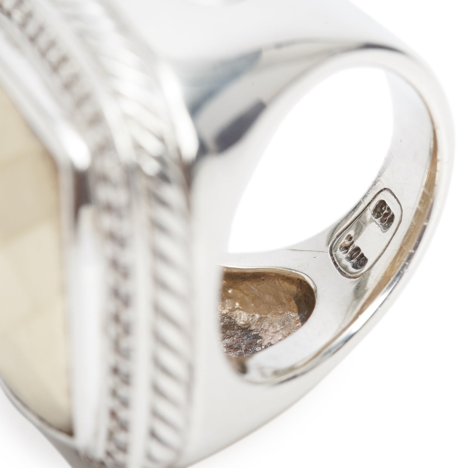 David Yurman Sterling Silver & 1/4 18k Yellow Gold Diamond Albion Ring, Size 6