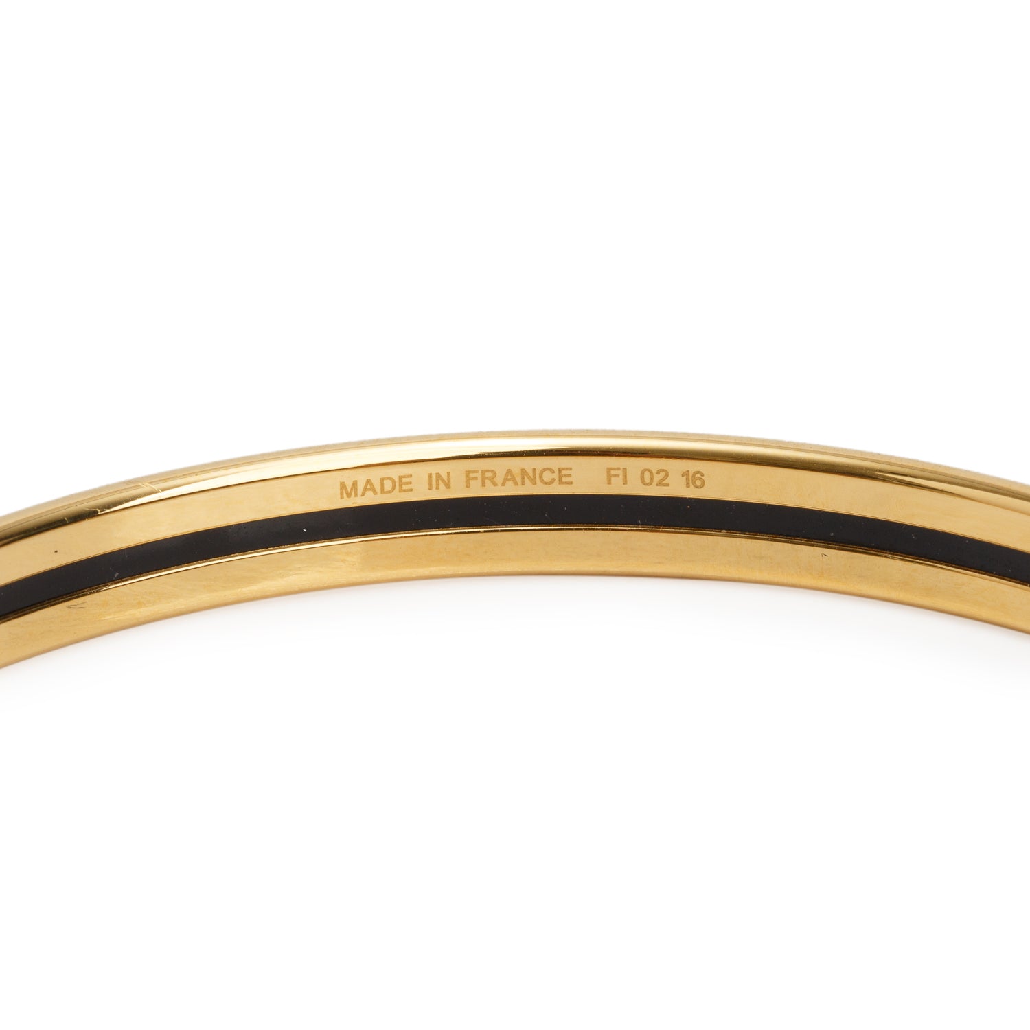 Hermes 2026 Gold-Plated Pink Enamel Uni Bangle w/ Box & Receipt