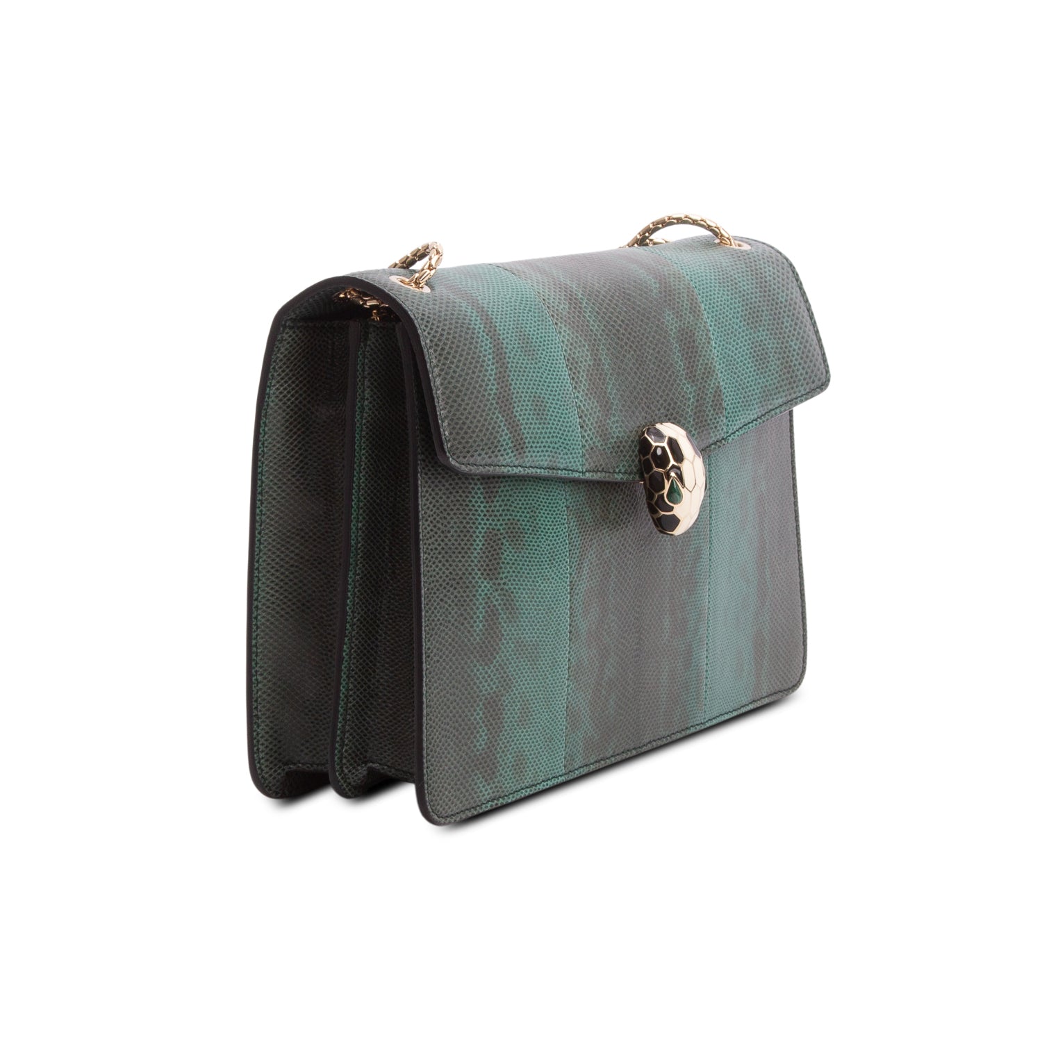 Bulgari Green Karung Serpenti Forever Medium Shoulder Bag