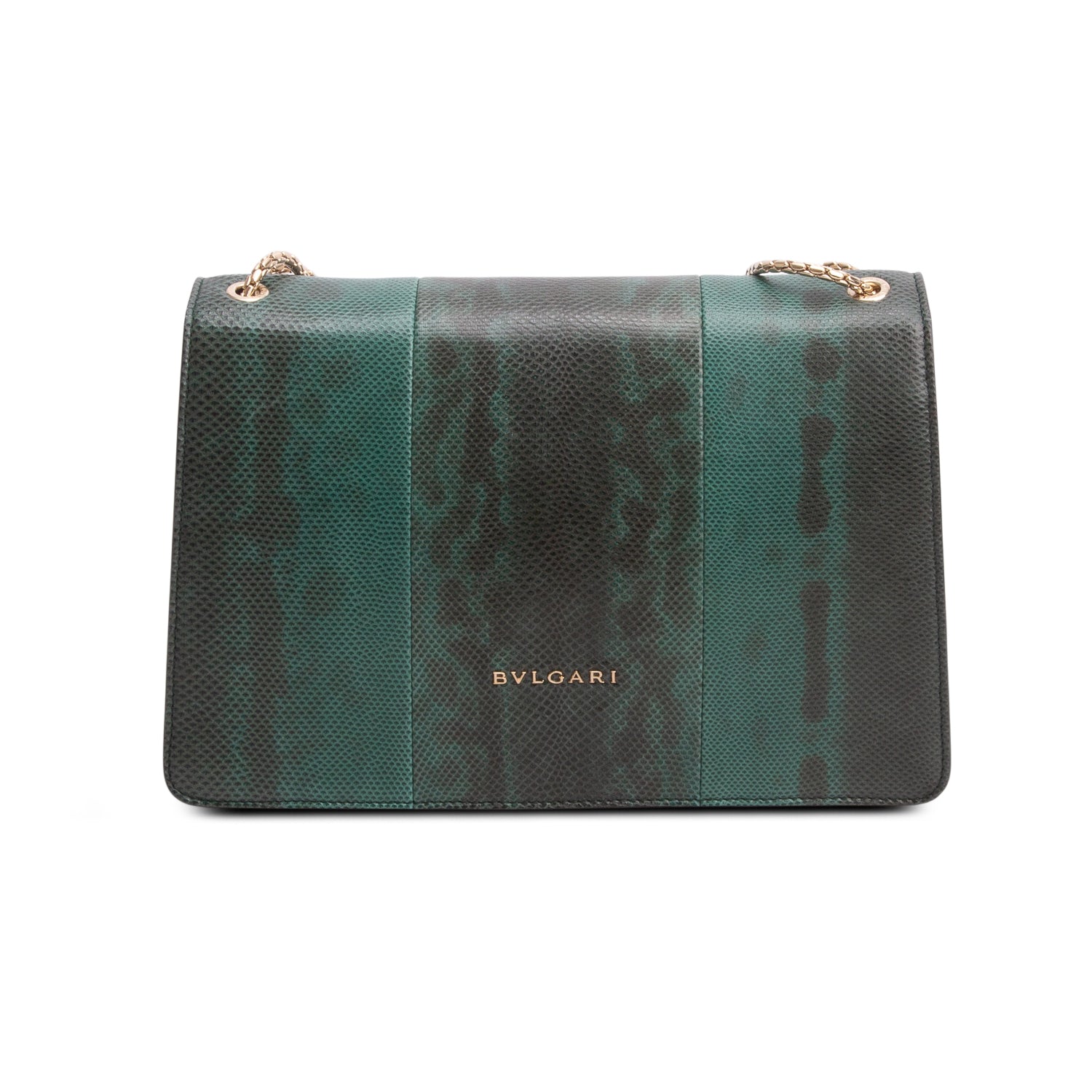 Bulgari Green Karung Serpenti Forever Medium Shoulder Bag