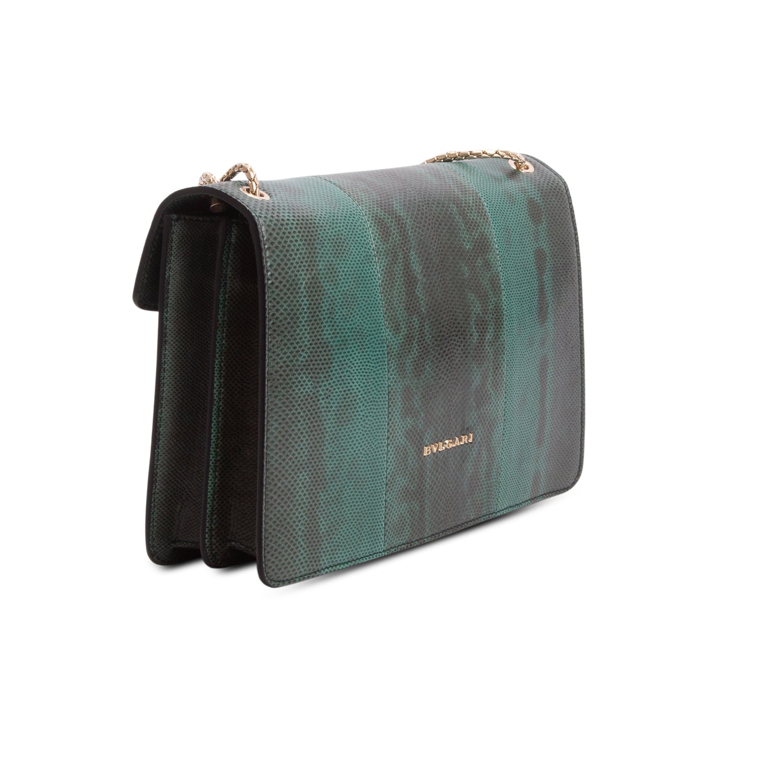 Bulgari Green Karung Serpenti Forever Medium Shoulder Bag