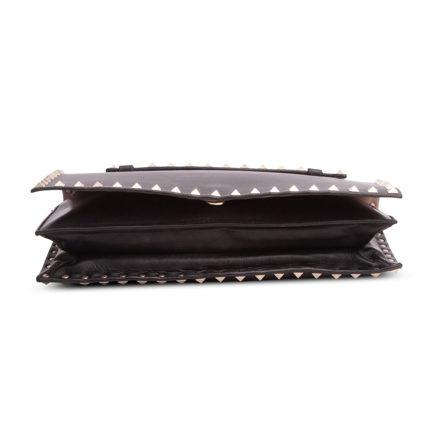 Valentino Black Nappa Rockstud Wristlet Clutch