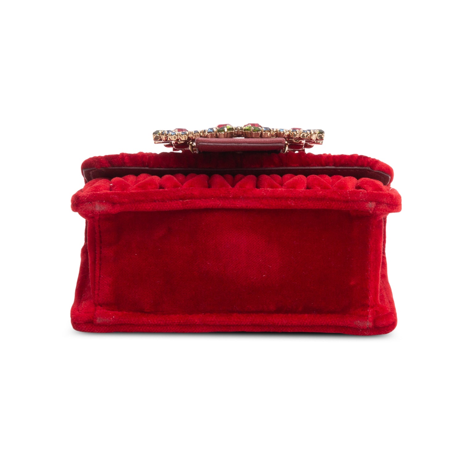 Miu Miu Red Velvet Matelasse Crystal Mini Crossbody Bag w/ Authenticity Card