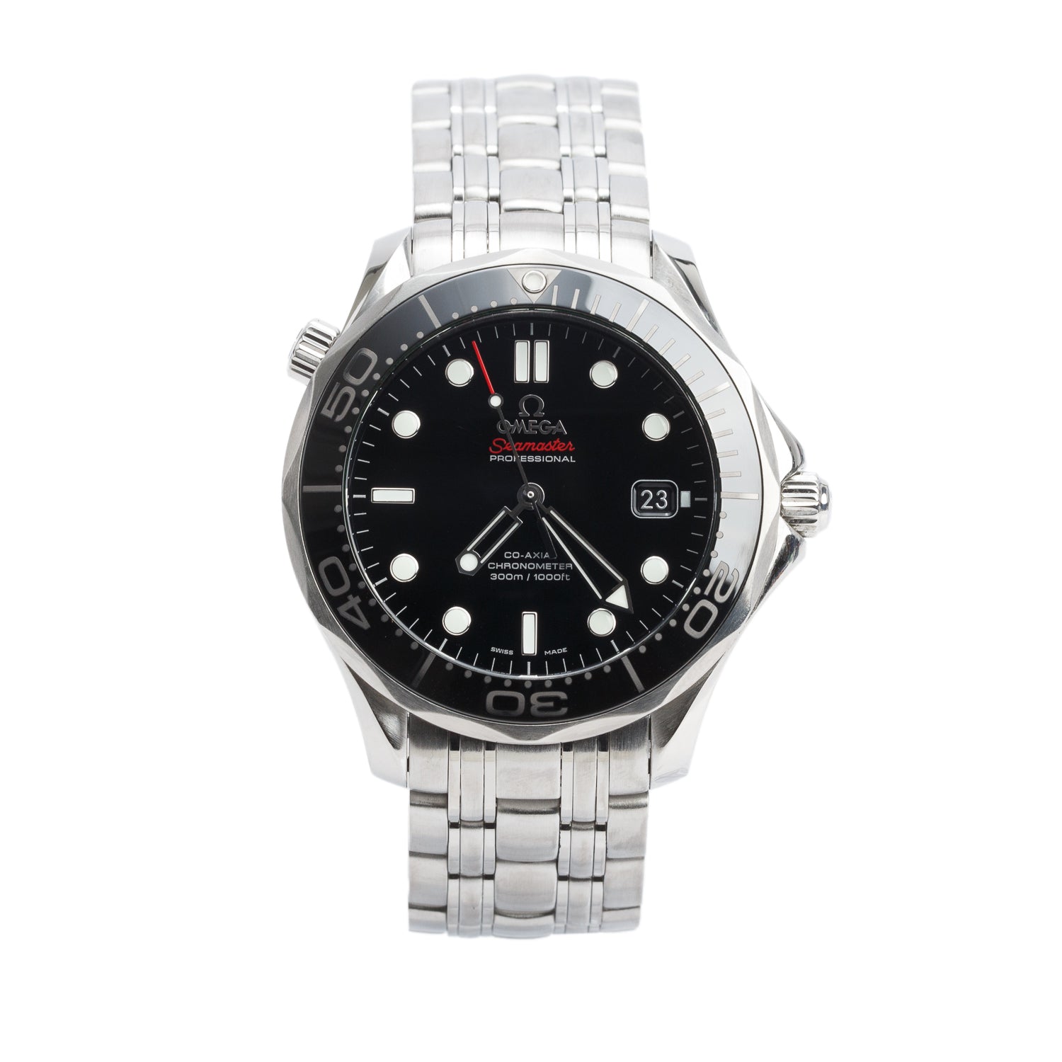 Omega Stainless Steel Seamaster Diver 300M Co-Axial Chronometer 41 MM Automatic Watch Black Dial w/ Box & Papers