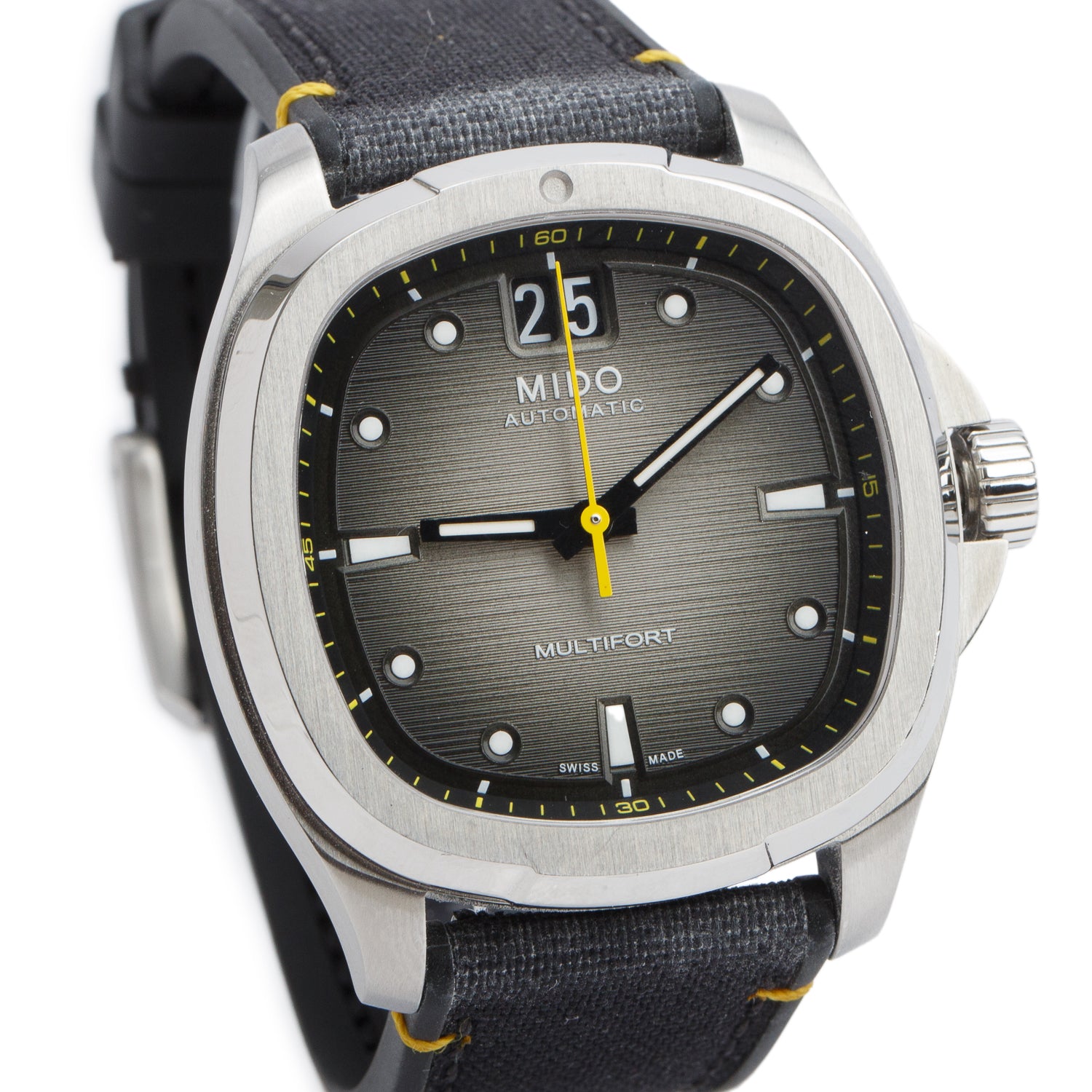 Mido 2025 Stainless Steel Multifort TV Big Date 40 MM Automatic Watch Grey Dial w/ Box, Papers & Extra Strap