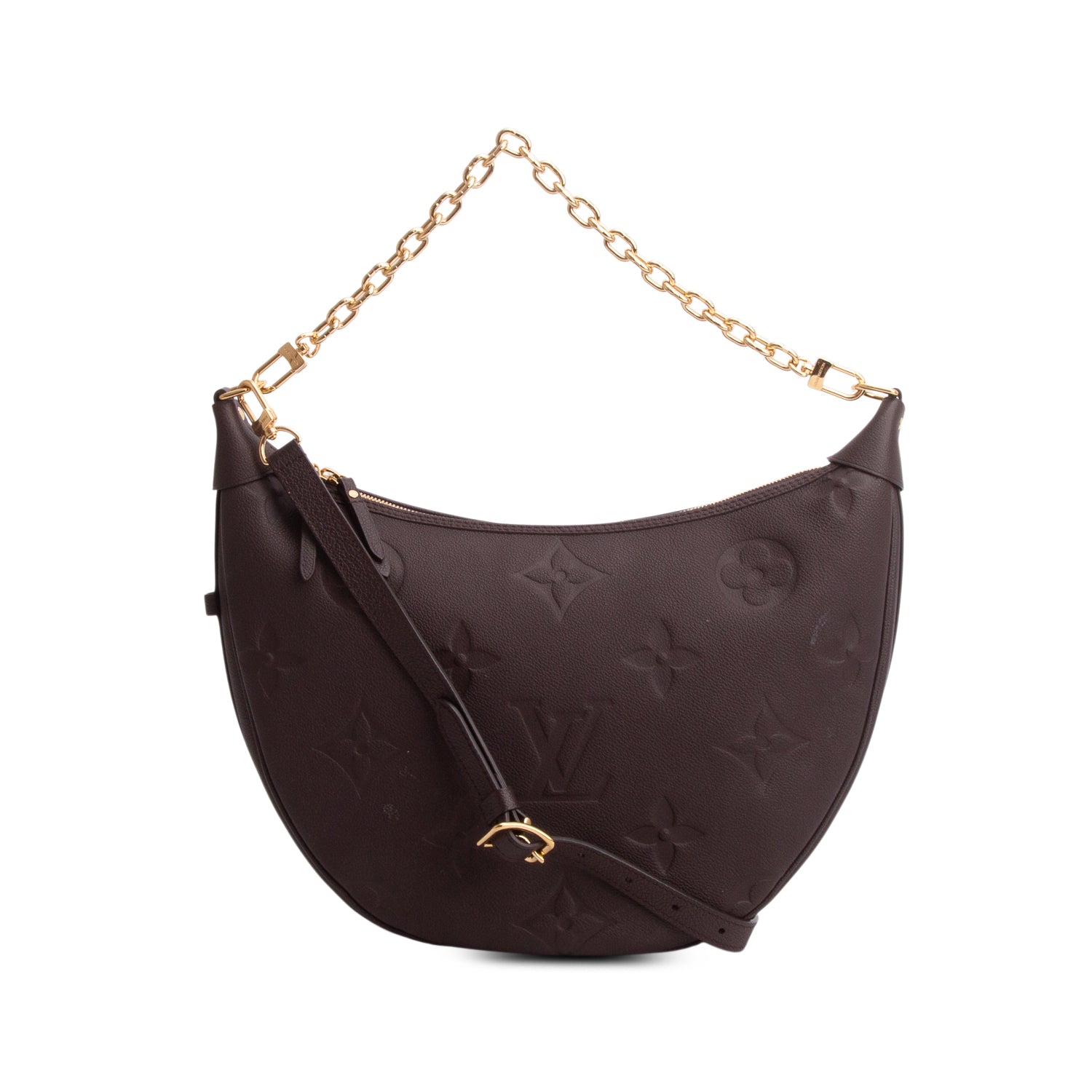 Louis Vuitton Brown Empreinte Monogram Giant Loop Hobo w/ Pouch & Straps