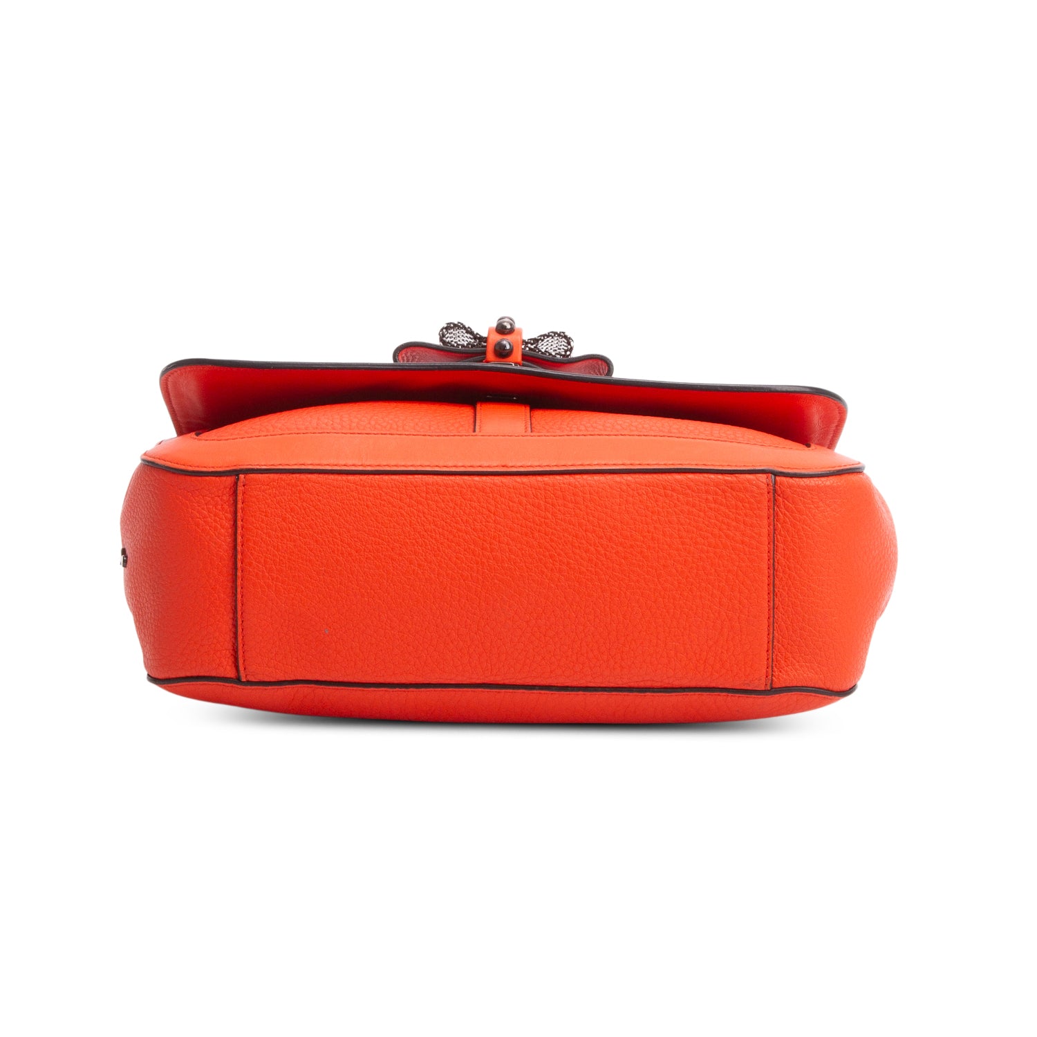 Christian Louboutin Orange Grained Calfskin Sweet Charity Shoulder Bag