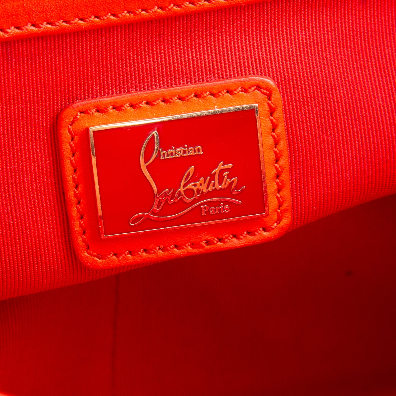 Christian Louboutin Orange Grained Calfskin Sweet Charity Shoulder Bag
