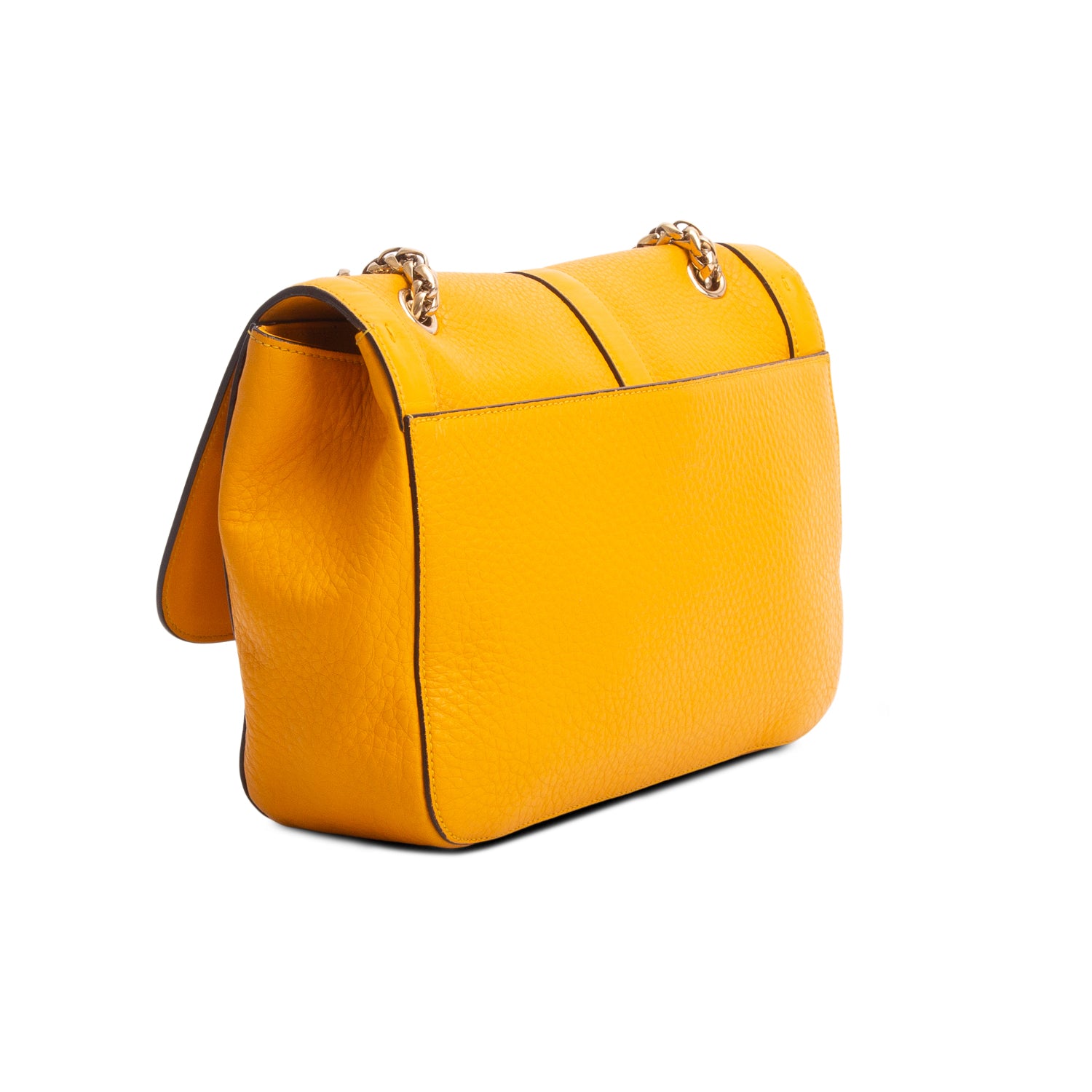 Christian Louboutin Yellow Grained Calfskin Sweet Charity Shoulder Bag