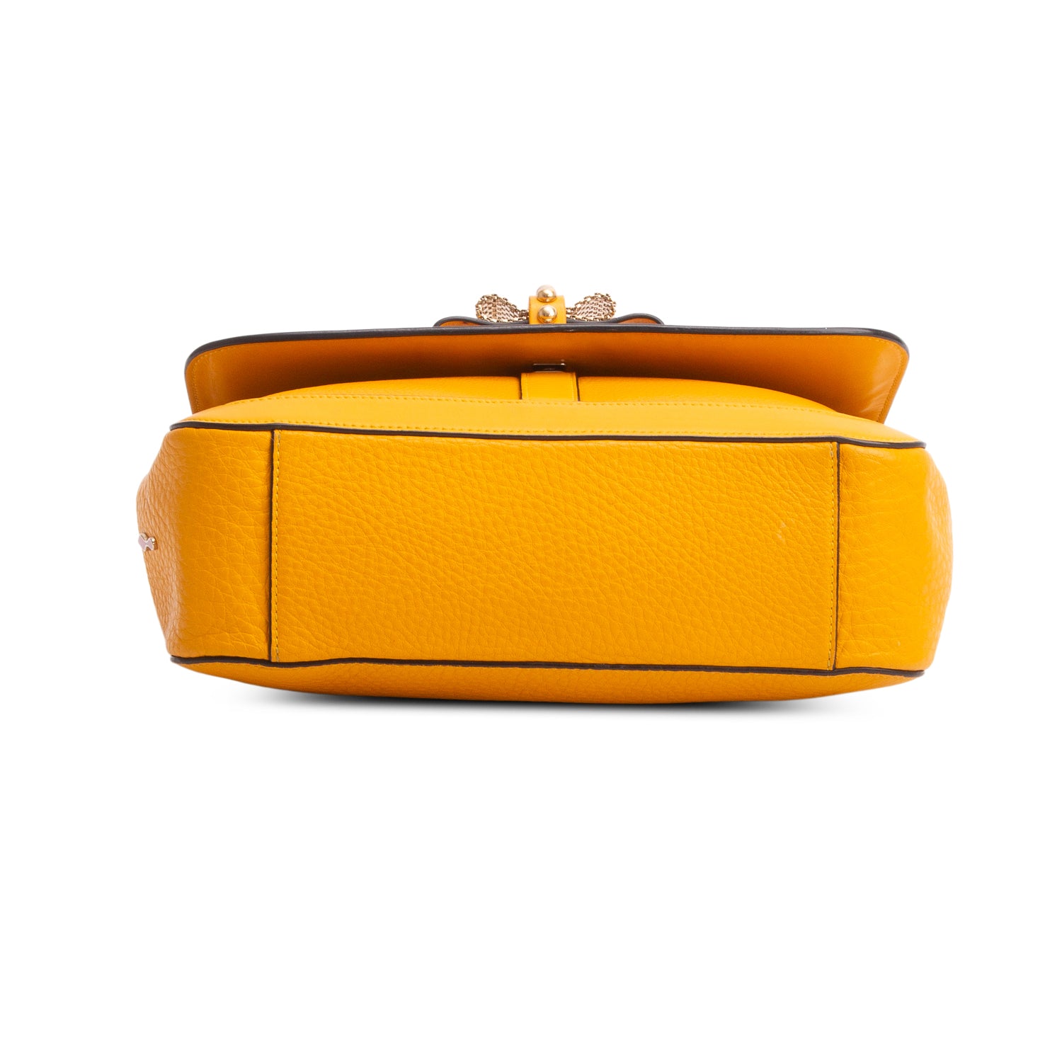 Christian Louboutin Yellow Grained Calfskin Sweet Charity Shoulder Bag