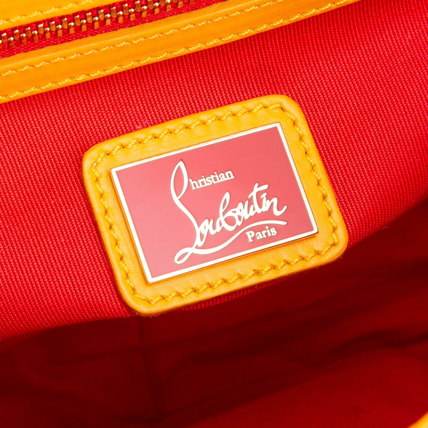 Christian Louboutin Yellow Grained Calfskin Sweet Charity Shoulder Bag