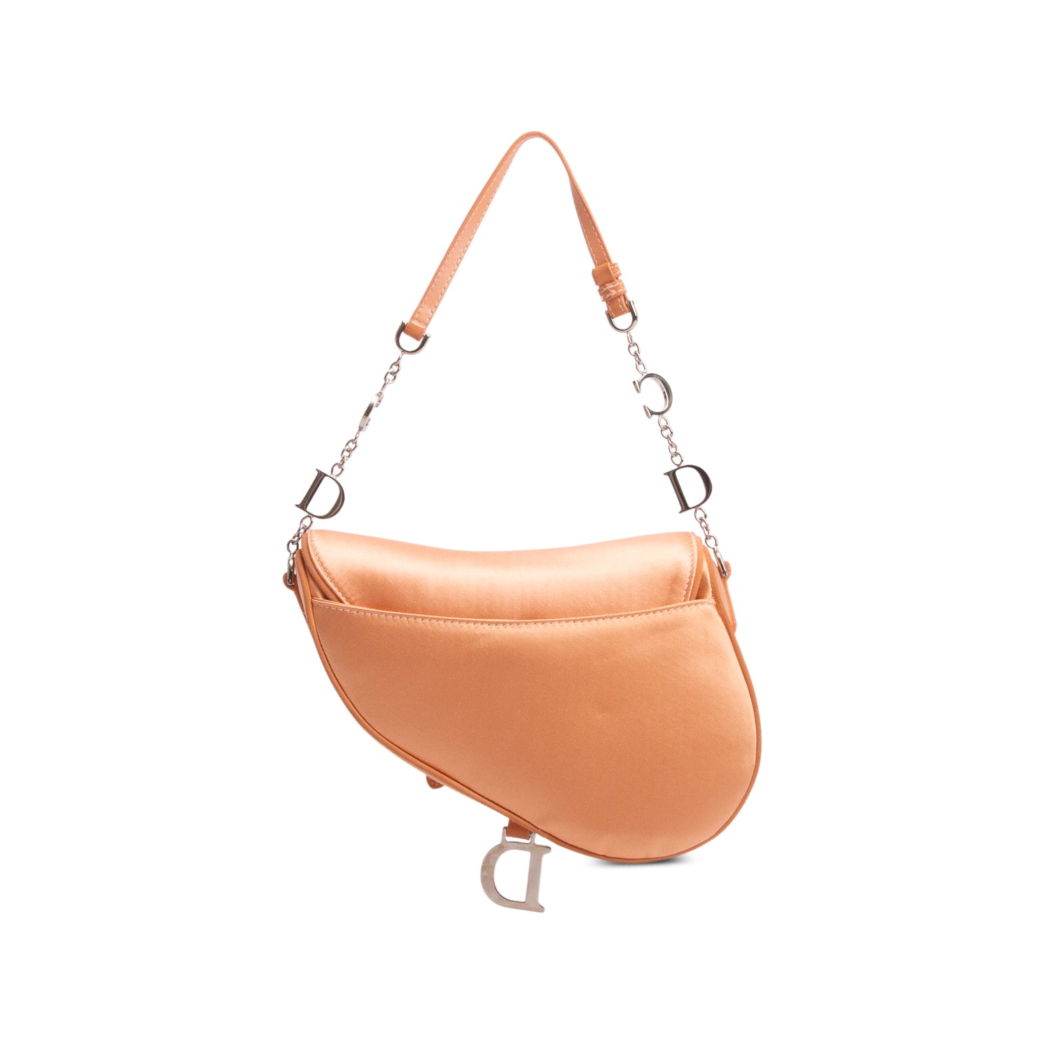 Christian Dior Pink Satin Embroidered Romantic Flowers Saddle Bag