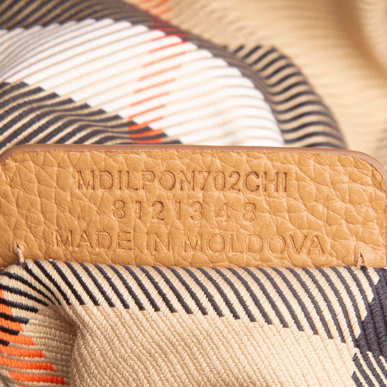 Burberry Tan/Check Nylon Reversible Horseshoe Chain Pouch