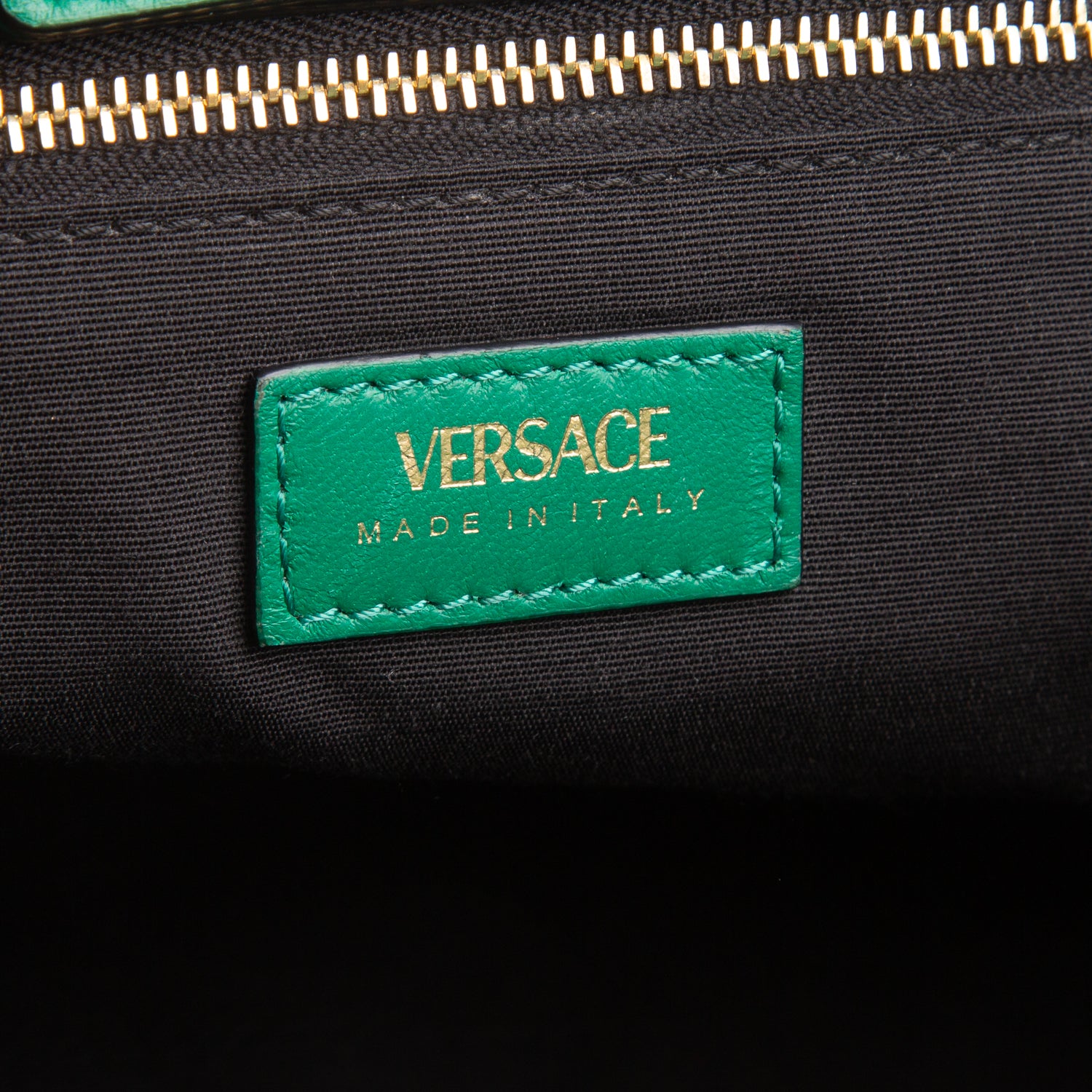Versace Green Nappa Quilted Leather La Medusa Chain Shoulder Bag