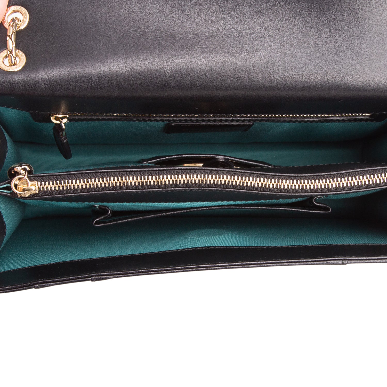 Bulgari Black Calfskin Leather Medium Serpenti Forever Bag