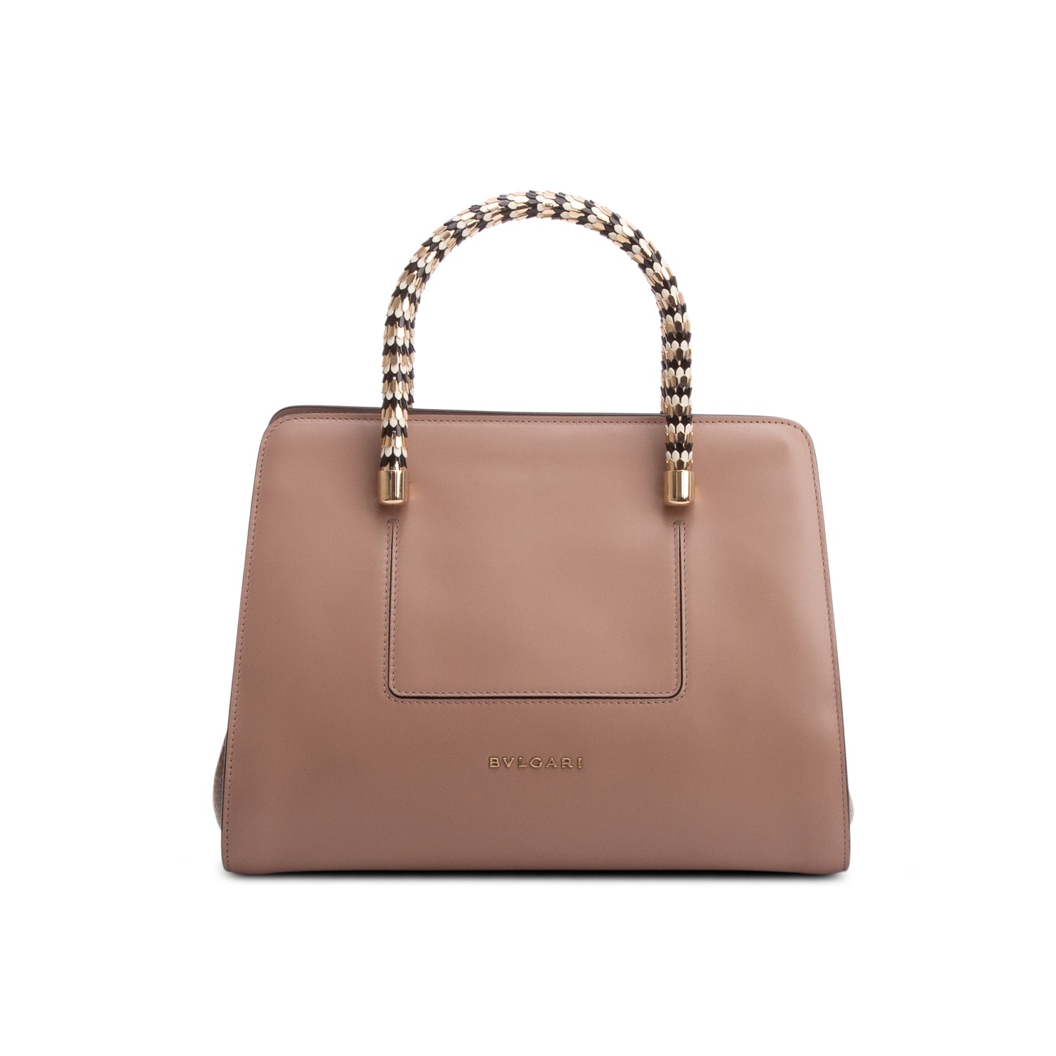 Bulgari Pink Leather & Karung Scaglie Tote w/ Strap