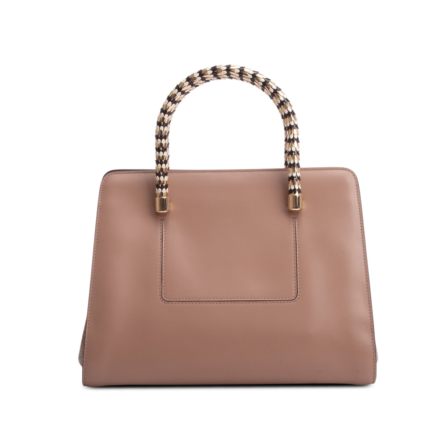 Bulgari Pink Leather & Karung Scaglie Tote w/ Strap