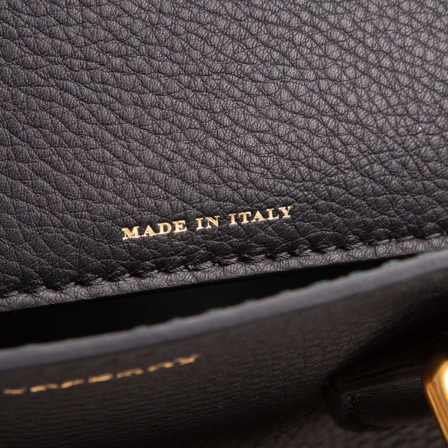 Burberry Black Grained Calfskin Leather Small Belt Tote Bag w/ Strap