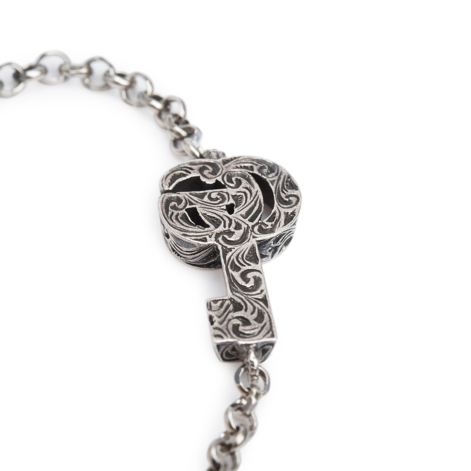Gucci 2022 Sterling Silver Double G Key Bracelet w/ Box & Receipt