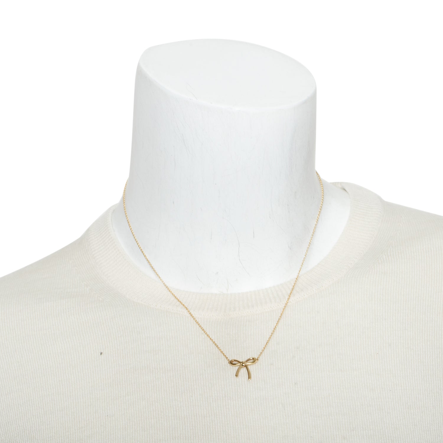 Tiffany & Co. 18k Yellow Gold Bow Pendant Necklace w/ Box
