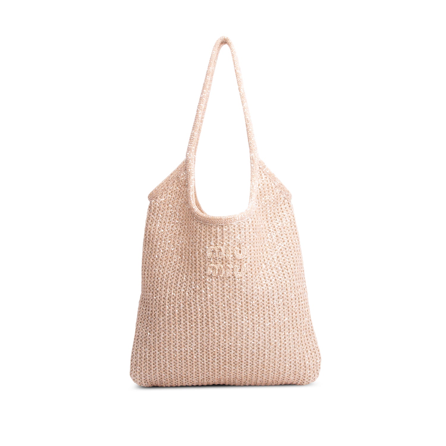 Miu Miu Pink Sequin Mesh Ivy Tote w/ Pouch
